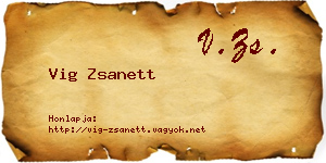 Vig Zsanett névjegykártya